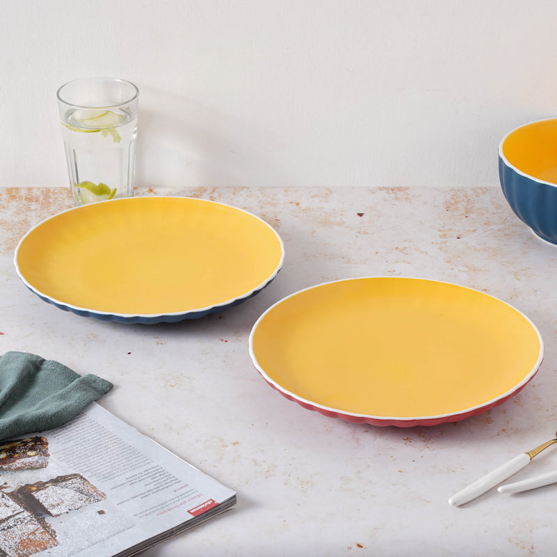 Chrome Dinner Plate 9.5 Inch - Serving plate, rice plate, ceramic dinner plates| Plates for dining table & home decor