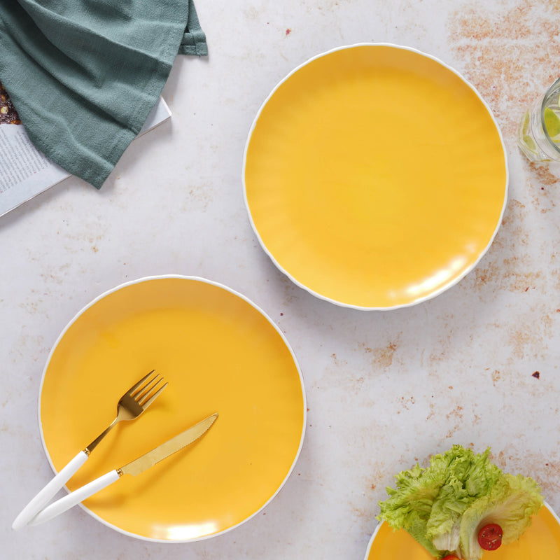 Chrome Dinner Plate 9.5 Inch - Serving plate, rice plate, ceramic dinner plates| Plates for dining table & home decor