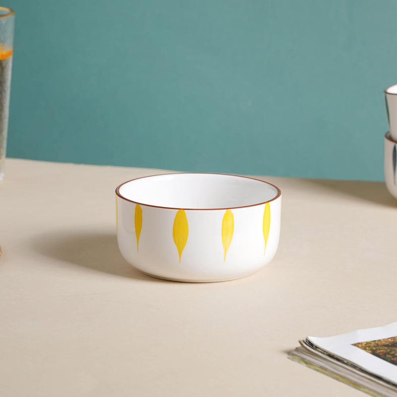 Teardrop Ceramic Soup Bowl Yellow - Bowl, soup bowl, ceramic bowl, snack bowls, curry bowl, popcorn bowls | Bowls for dining table & home decor