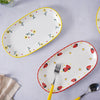 Long Plate with Design - Ceramic platter, serving platter, fruit platter | Plates for dining table & home decor
