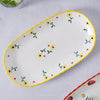 Long Plate with Design - Ceramic platter, serving platter, fruit platter | Plates for dining table & home decor