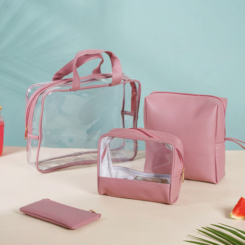 Pink Travel Kit Set of 4