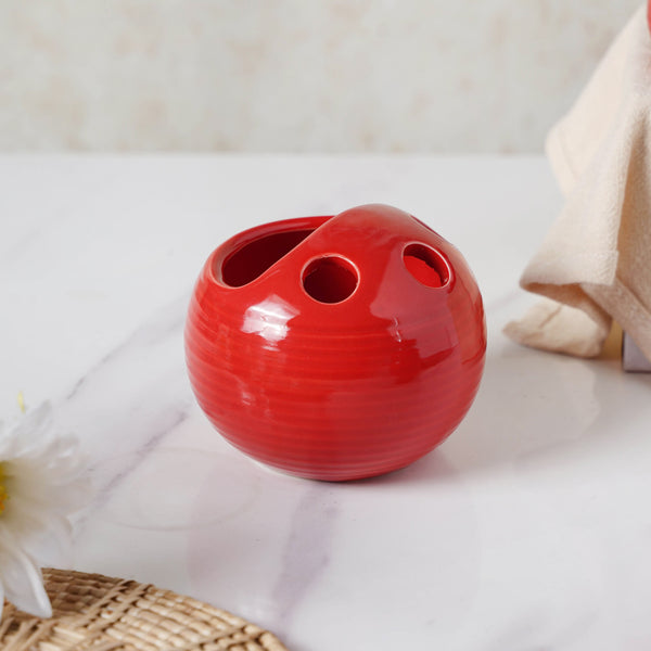Red Ceramic Bath Set
