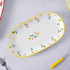Long Plate with Design - Ceramic platter, serving platter, fruit platter | Plates for dining table & home decor
