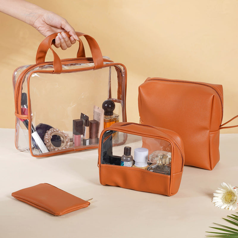 Brown Travel Kit Set of 4