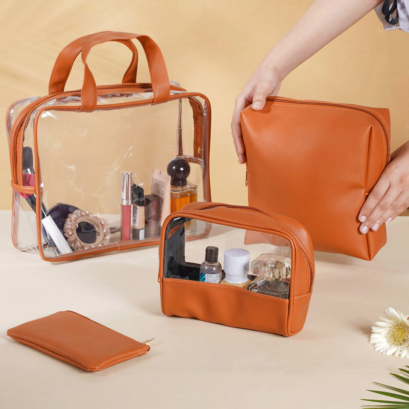 Brown Travel Kit Set of 4