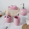 Complete Set of Ceramic Bath Accessories Pink
