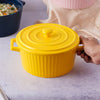 Ceramic Stew Pot - Serving bowl with lid, ceramic bowls with lids, noodle bowl, oven bowl, cooking bowls, bowl with handle | Bowls for dining table & home decor
