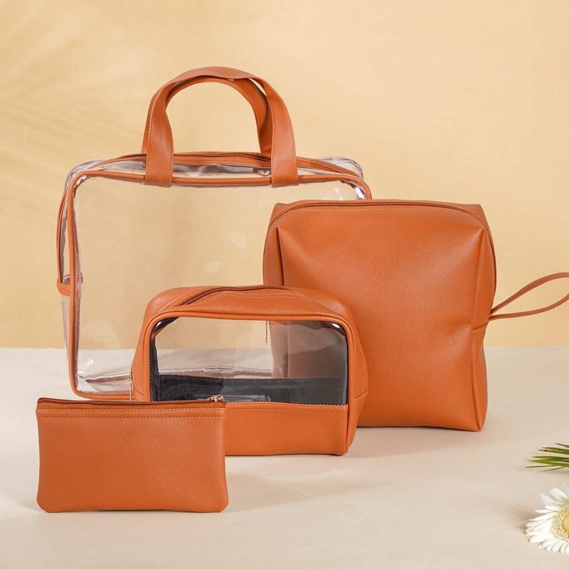 Brown Travel Kit Set of 4