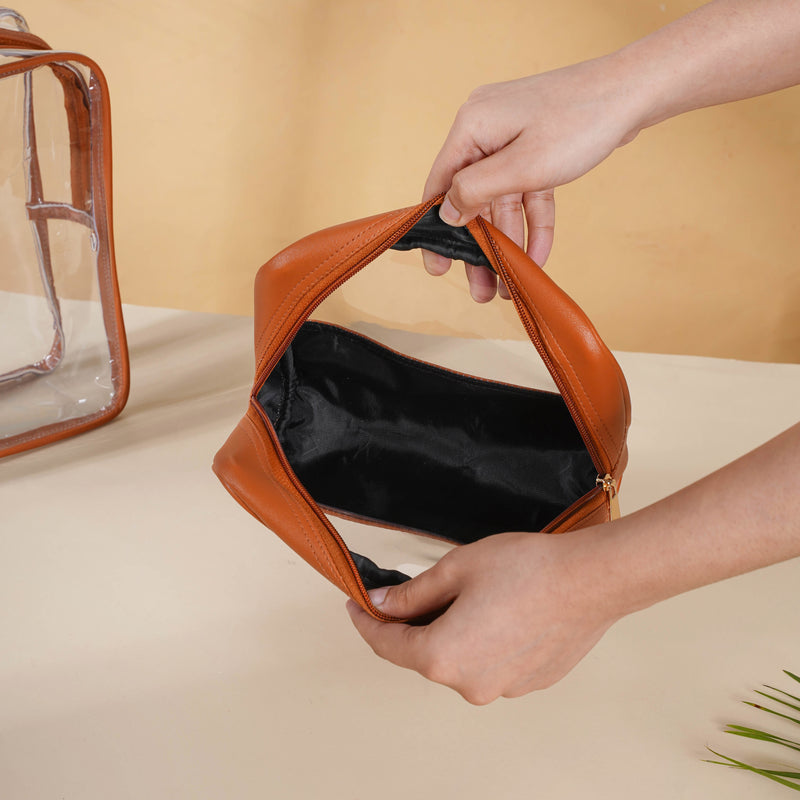 Brown Travel Kit Set of 4