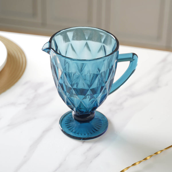 Blue Glass Juice Jug - Water Jug, glass jug, juice jug | Jug for Dining table & Home decor