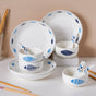 White Fish Pattern 16 Piece Crockery Set For 4