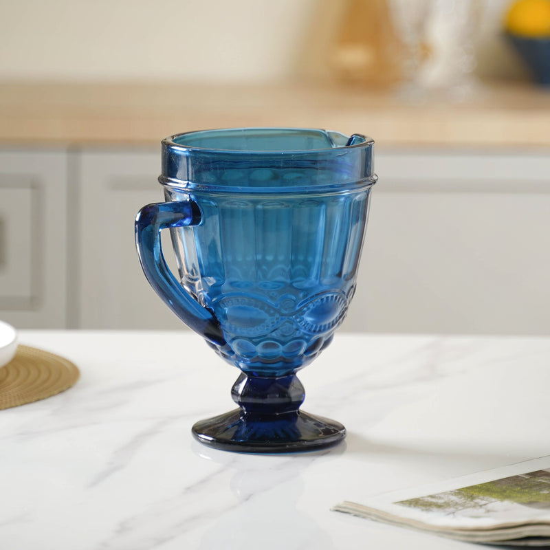 Aqua Blue Juice Pot - Water Jug, glass jug, juice jug | Jug for Dining table & Home decor