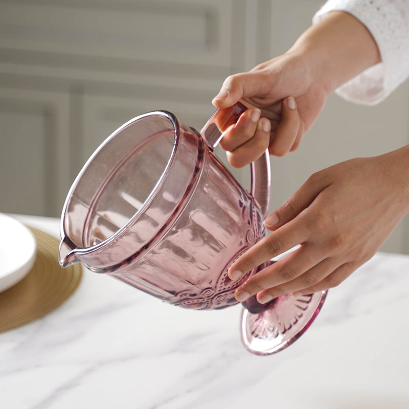 Mauve Orchid Juice Jug - Water Jug, glass jug, juice jug | Jug for Dining table & Home decor