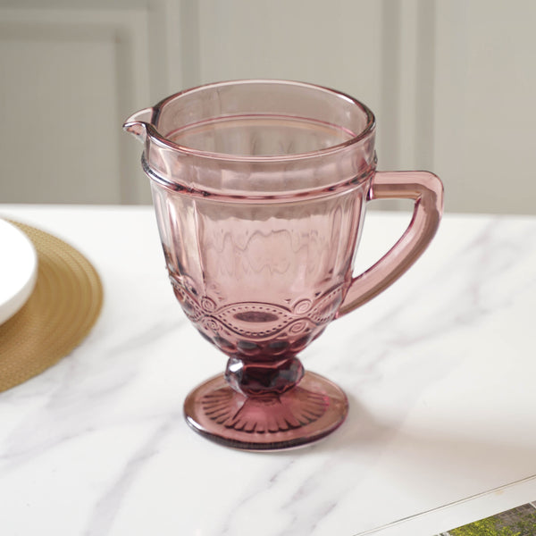 Mauve Orchid Juice Jug - Water Jug, glass jug, juice jug | Jug for Dining table & Home decor