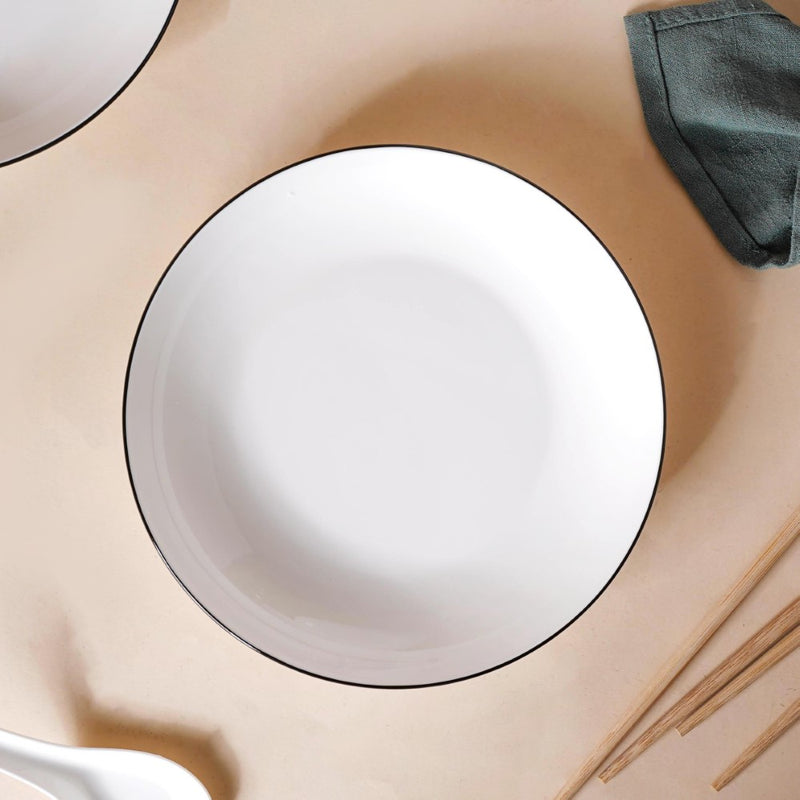 White 16 Piece Pasta Set For 4