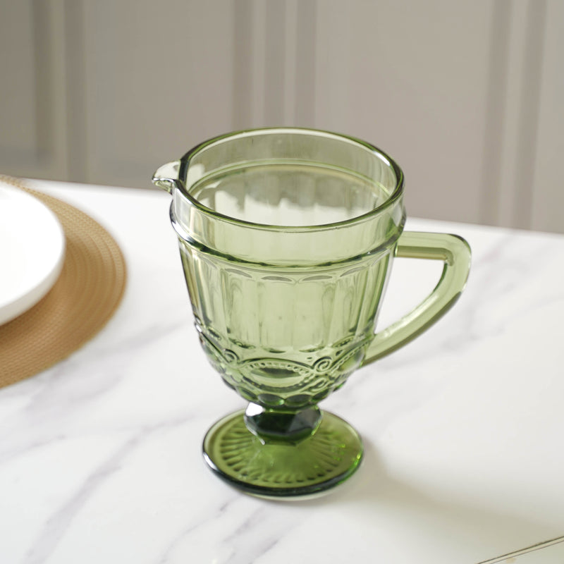 Green Juice Pot - Water Jug, glass jug, juice jug | Jug for Dining table & Home decor