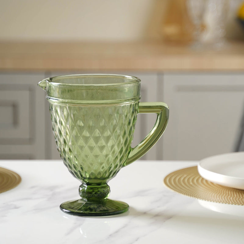 Green Juice Jug - Water Jug, glass jug, juice jug | Jug for Dining table & Home decor