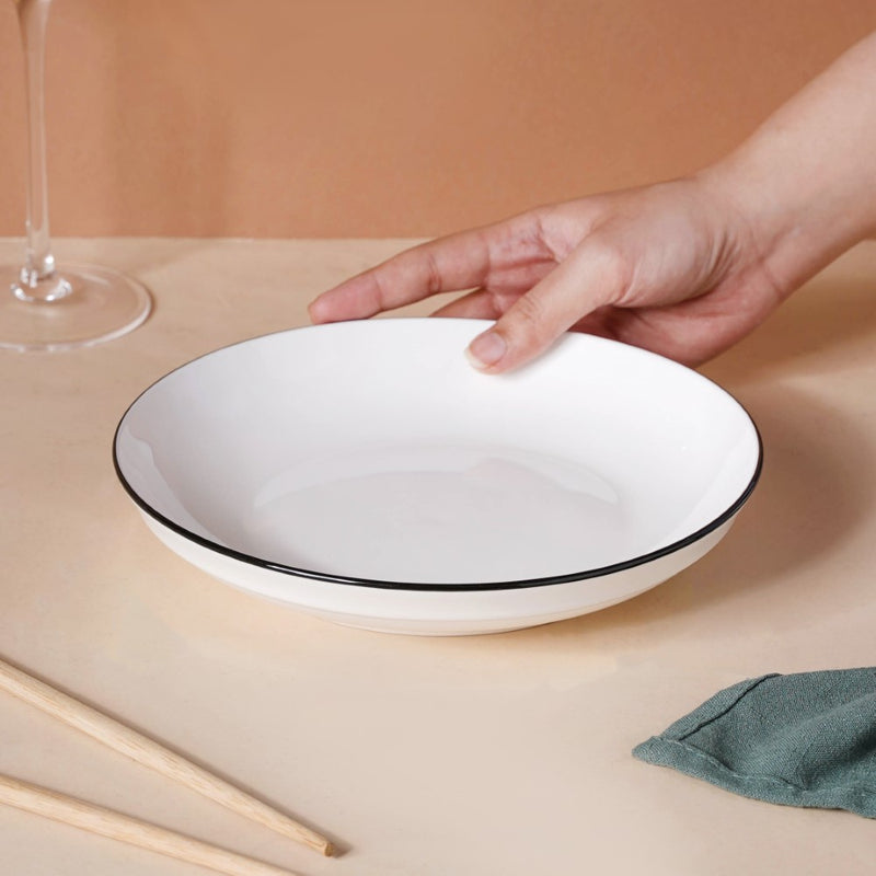White 16 Piece Pasta Set For 4