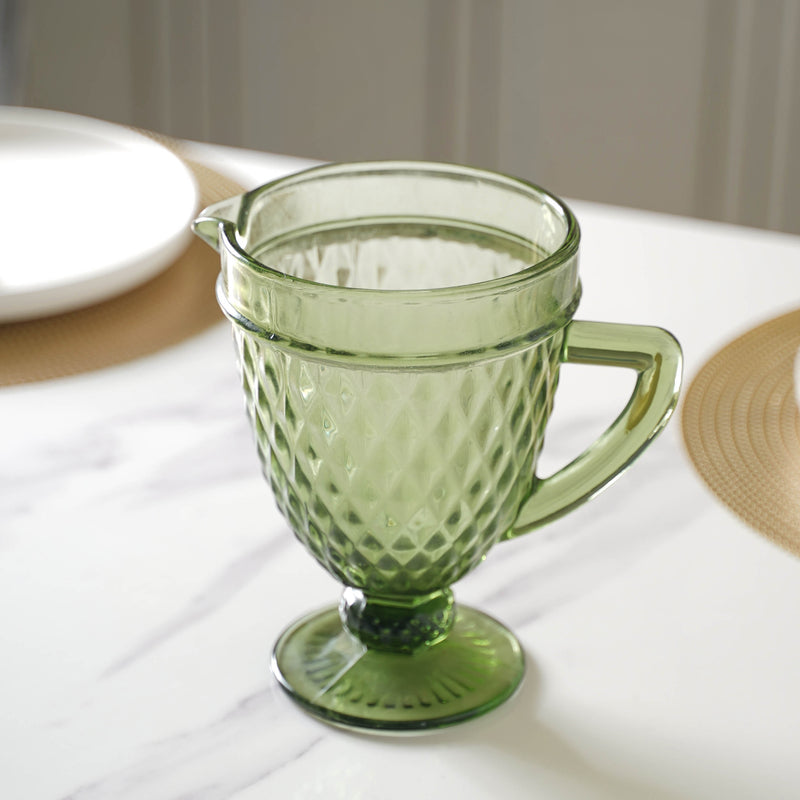Green Juice Jug - Water Jug, glass jug, juice jug | Jug for Dining table & Home decor