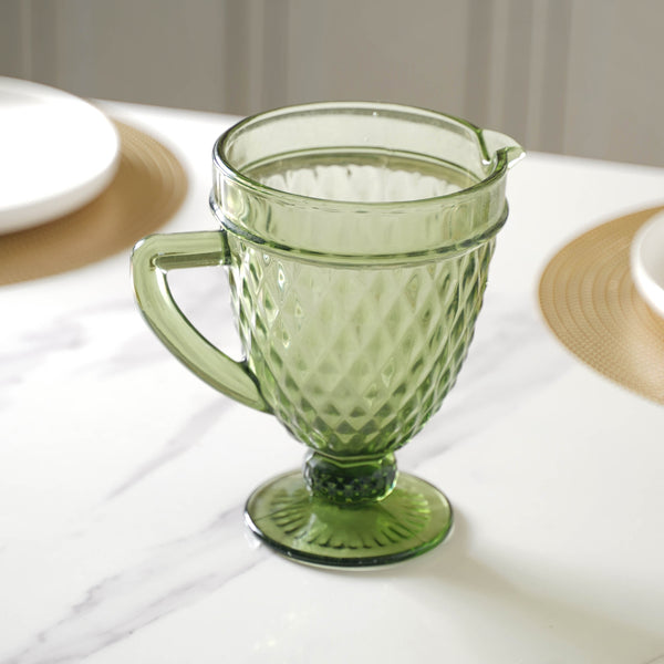 Green Juice Jug - Water Jug, glass jug, juice jug | Jug for Dining table & Home decor