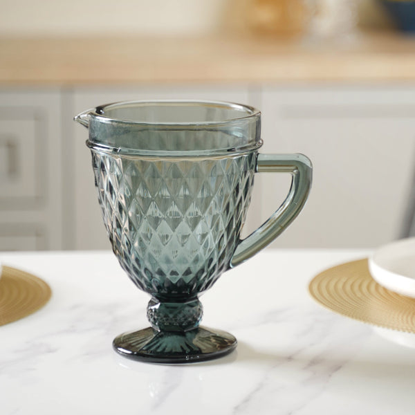 Grey Juice Jug - Water Jug, glass jug, juice jug | Jug for Dining table & Home decor