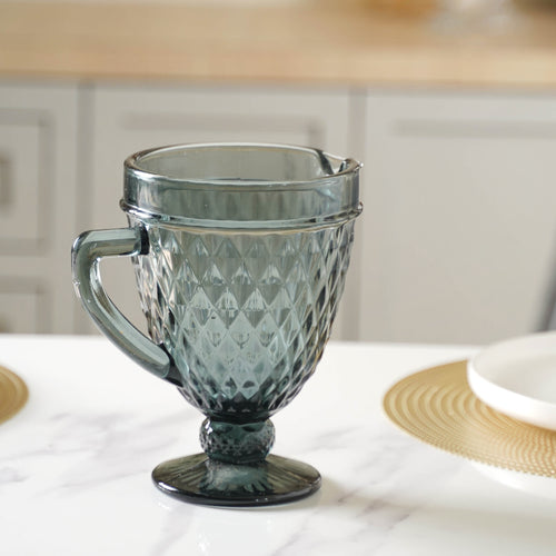Grey Juice Jug - Water Jug, glass jug, juice jug | Jug for Dining table & Home decor