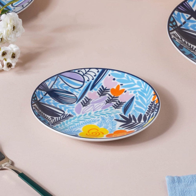 Spring Printed Ceramic Dessert Plate 6 Inch - Serving plate, small plate, snacks plates | Plates for dining table & home decor