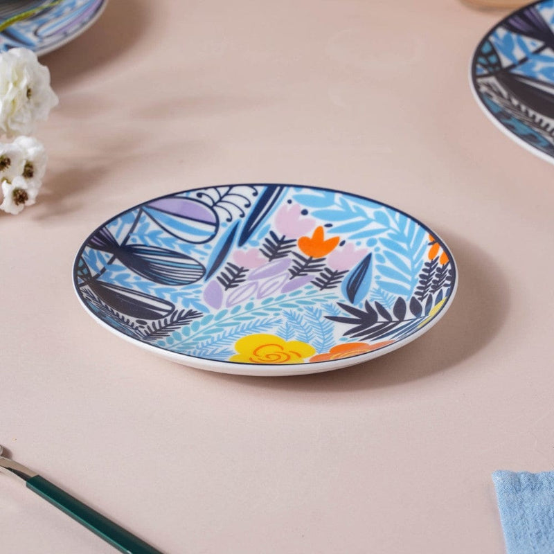 Spring Printed Ceramic Dessert Plate 6 Inch - Serving plate, small plate, snacks plates | Plates for dining table & home decor