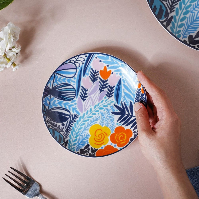 Spring Printed Ceramic Dessert Plate 6 Inch - Serving plate, small plate, snacks plates | Plates for dining table & home decor