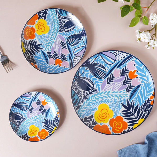Spring Printed Ceramic Snack Plate 8 Inch - Serving plate, snack plate, dessert plate | Plates for dining & home decor