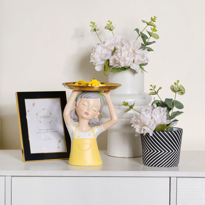 Yellow Girl Platter - Showpiece | Home decor item | Room decoration item