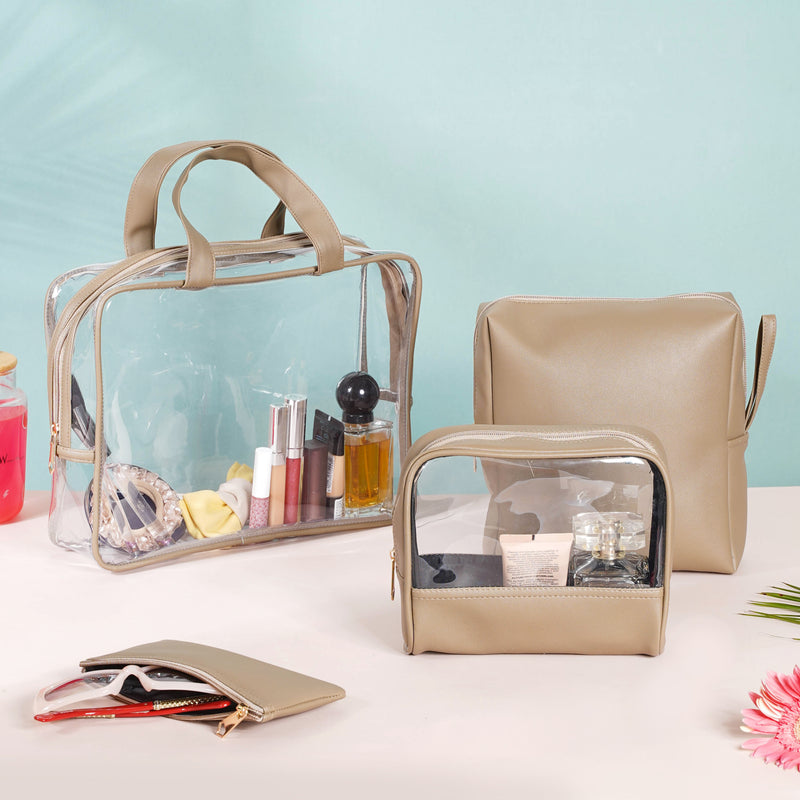 Beige Travel Kit Set of 4