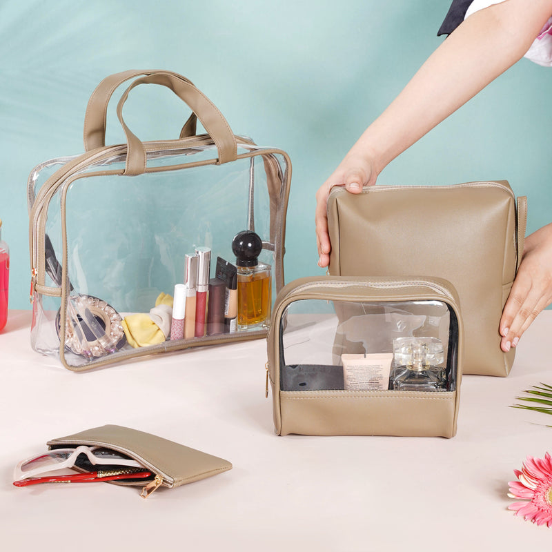 Beige Travel Kit Set of 4