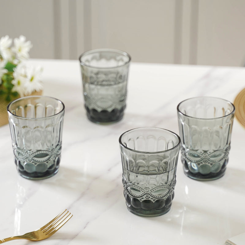 Crystal Glass Water Cup Set of 4
