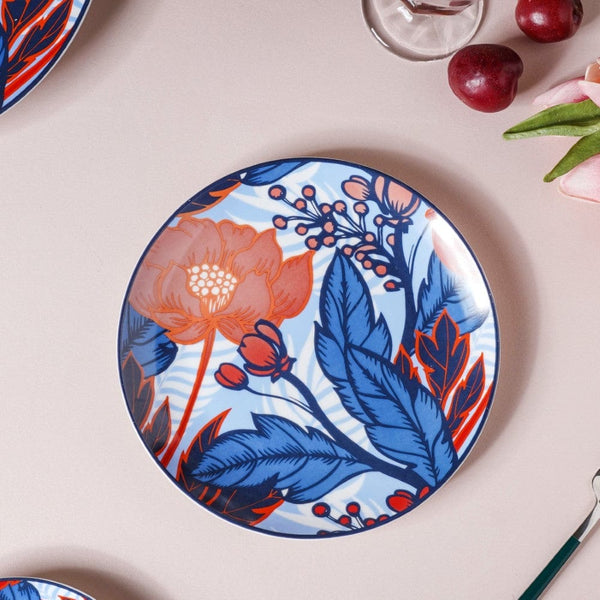 Poppy Printed Ceramic Snack Plate 8 Inch