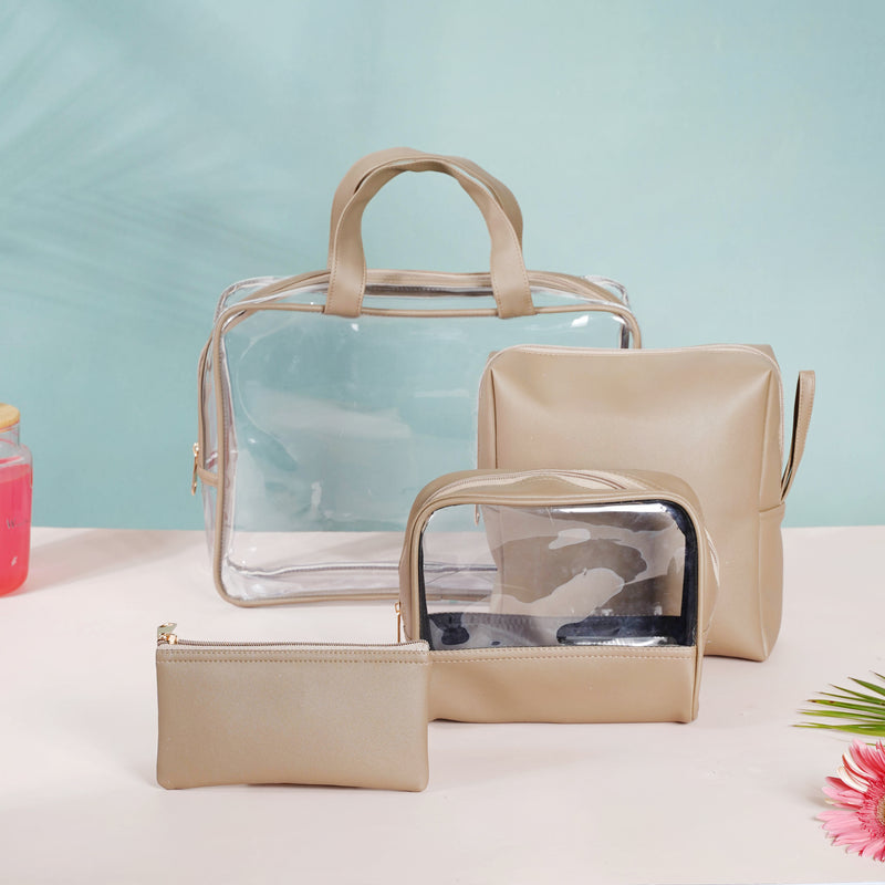 Beige Travel Kit Set of 4