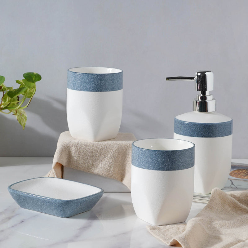 Ceramic Bath Set with a Blue Lining