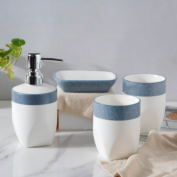 Ceramic Bath Set with a Blue Lining
