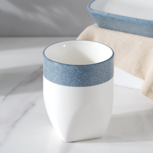 Ceramic Bath Set with a Blue Lining