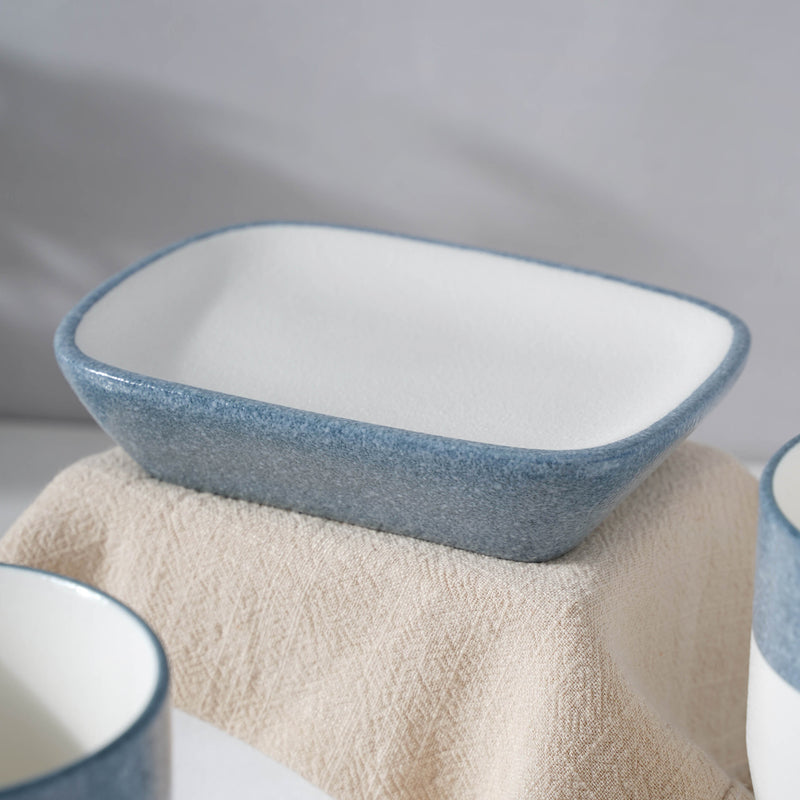 Ceramic Bath Set with a Blue Lining