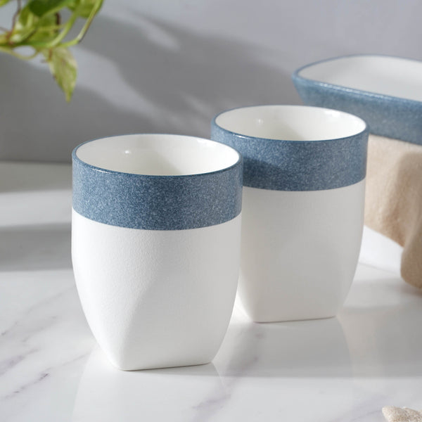 Ceramic Bath Set with a Blue Lining