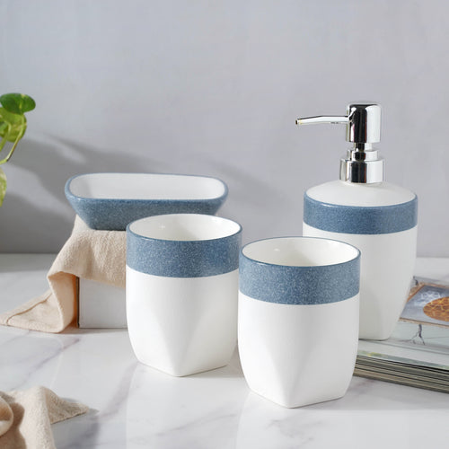Ceramic Bath Set with a Blue Lining