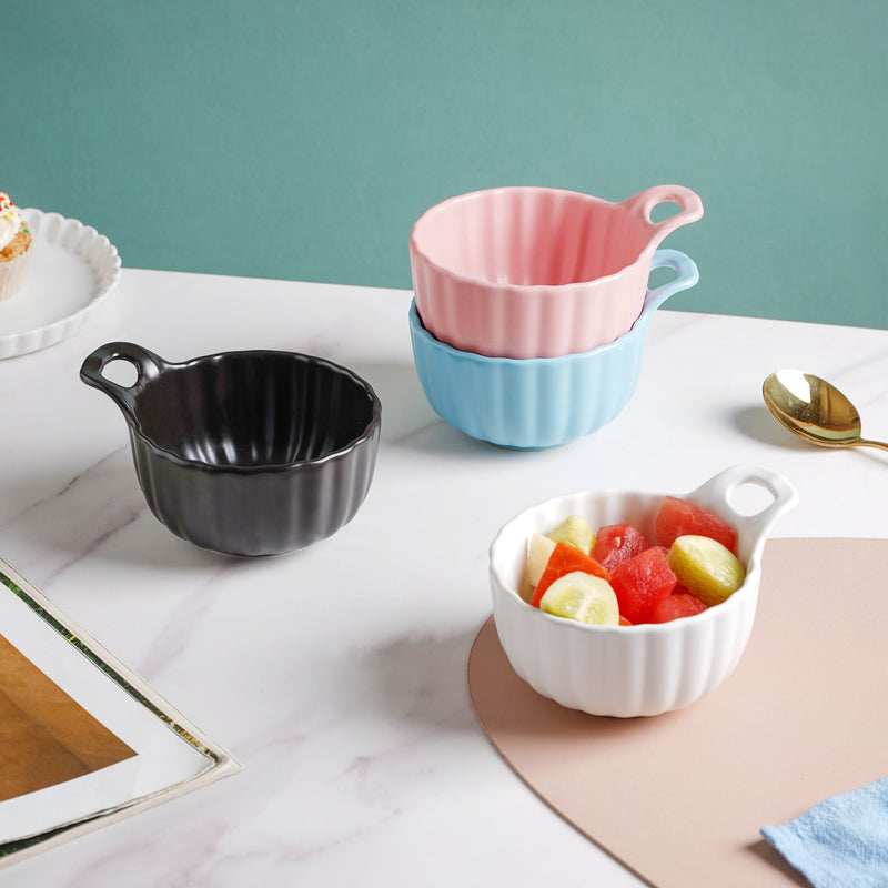 Pink Sherbet Scallop Bowl 250 ml - Bowl,ceramic bowl, snack bowls, curry bowl, popcorn bowls | Bowls for dining table & home decor