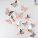 Rose Gold Butterfly 3D Wall Stickers Set Of 12 - Wall stickers for wall decoration & wall design | Room decor items