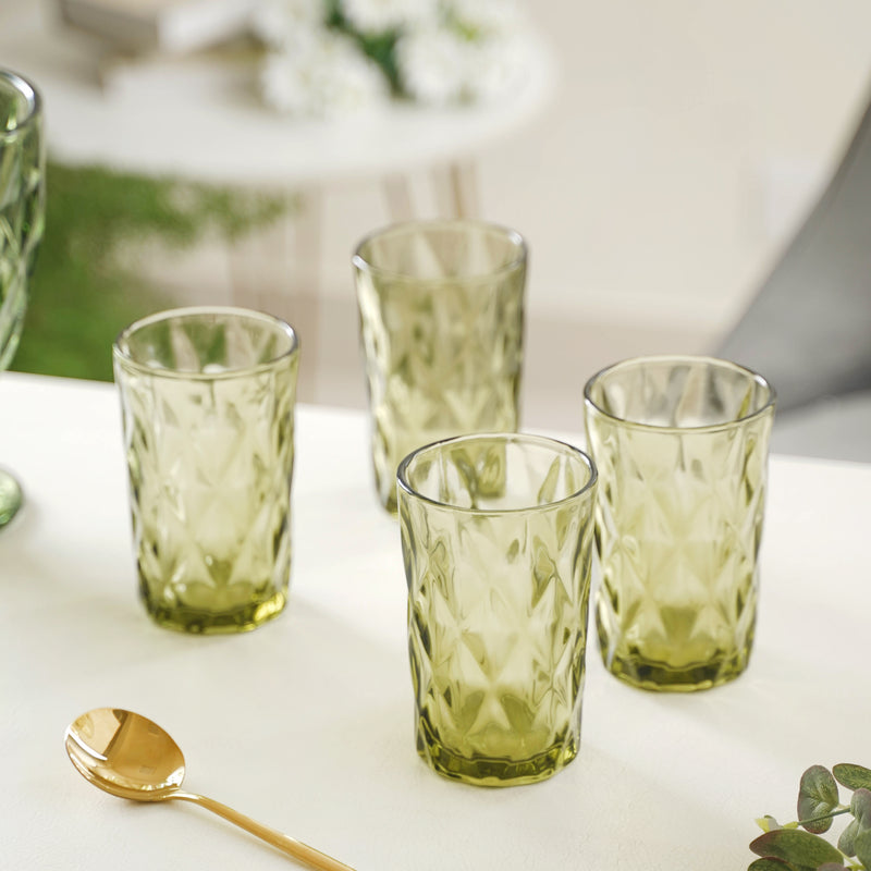 Green Water Tumbler Set of 4