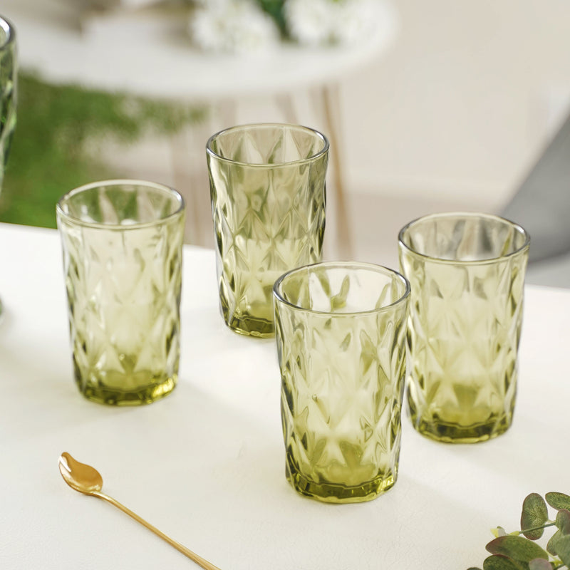 Green Water Tumbler Set of 4