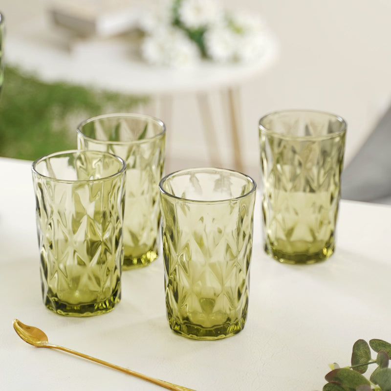 Green Water Tumbler Set of 4