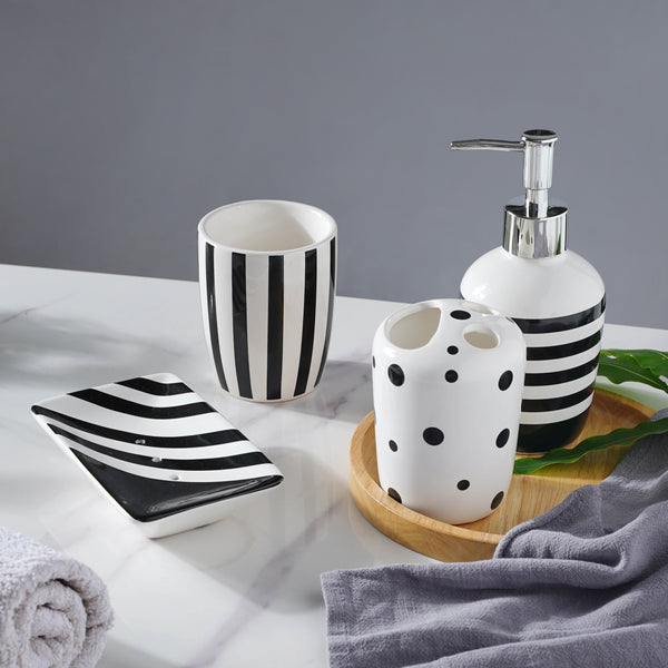 Zebra Stripes Ceramic Bath Set