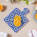 Moroccan Art Ceramic Platter With Handle Blue 9 Inch - Ceramic platter, serving platter, fruit platter | Plates for dining table & home decor